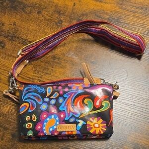 Consuela Black Crossbody Bag with Artistic Flair
